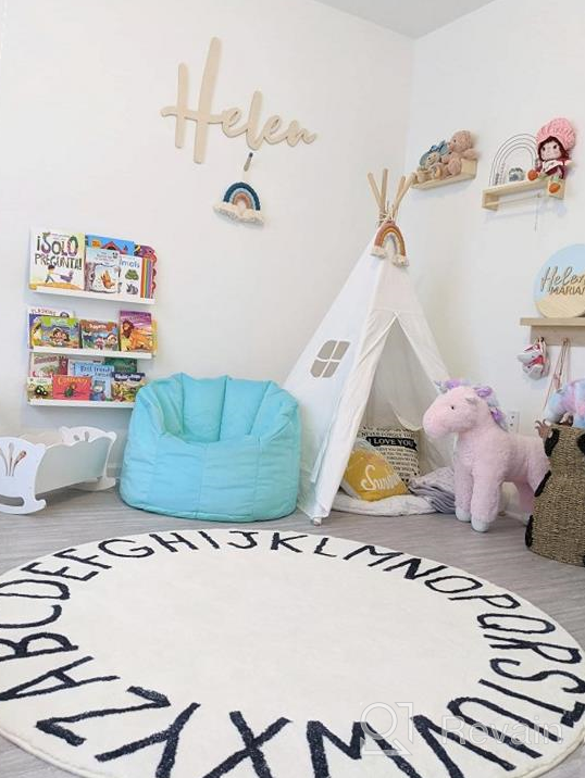 img 1 attached to Large ABC Baby Rug For Nursery Room Decor | Soft Kids Play Mat Round Educational Non-Slip Rug For Playroom Classroom Decor review by Sam Lee