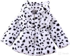 img 4 attached to 🧥 Warm & Stylish: Toddler Girls Winter Fleece Coat with Hooded Faux Fur Jacket, Perfect for Cold Weather!