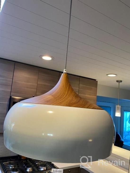 img 1 attached to Modern Wood Pattern Ceiling Lights With LED Bulb Ideal For Dining, Kitchen, Living & Study Rooms - PL1001 review by Chad Siofele