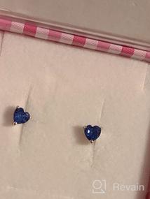img 8 attached to Sparkling Heart Earrings for Toddlers & Girls - 925 Sterling Silver with Safety Screw Backs