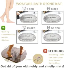 img 2 attached to 23.62 X 15.35 Inch Diatomaceous Bathroom Floor Mat - Quick-Drying, Anti-Slip & Elliptic Design | Bath Stone Mat