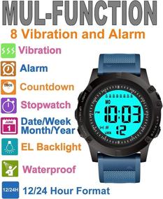 img 3 attached to Waterproof Vibrating Watch For Seniors With 8 Alarms For Medication Reminders And Pill Aid, Big Digits And Vibra Alert By TICCI Men