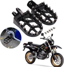 img 4 attached to 🏍️ CNC Black Foot Pegs Footrests for Suzuki DR-Z400 Series (2000-2019) and RM250 Series (1989-2006)