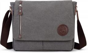 img 4 attached to Stylish Sechunk Canvas Crossbody Messenger Bag For Men And Students