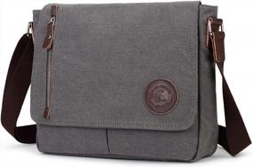 img 3 attached to Stylish Sechunk Canvas Crossbody Messenger Bag For Men And Students