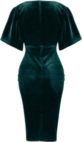 img 3 attached to GownTown Women's Clothing: Butterfly Sleeve Velvet Pencil Dresses - Perfect for any Occasion!