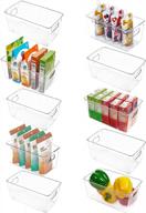 10 шт. прозрачных пластиковых ящиков-органайзеров для кладовой - идеально подходят для организации и хранения холодильника, шкафа и морозильной камеры! логотип