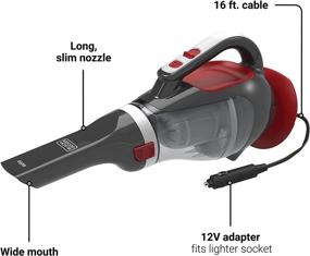 img 3 attached to Powerful BLACK+DECKER Dustbuster 12V DC Car Handheld Vacuum - Red (BDH1220AV)
