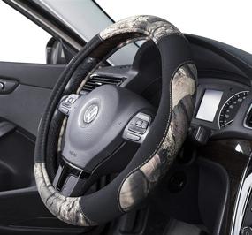 img 1 attached to 🌿 Mossy Oak Camo Steering Wheel Cover - Universal Fit 14 1/2 to 15 inch - Premium Canvas Fabric - Official Licensed Product