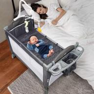 lovinouse 5 in 1 baby bassinet bedside sleeper: portable travel crib with wheels, mattress, diaper changing pad, and hanging toys for infant newborn – ideal for girls and boys логотип