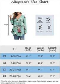 img 2 attached to Plus Size Women'S Long Sleeve Floral Pleated Work Casual Tops By ALLEGRACE