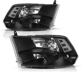 img 4 attached to JSBOYAT Headlight Assembly Replacement W/ Bulbs For 2009-2018 Dodge Ram Quad 1500 2500 3500 Pickup Driver Passenger Side Black Housing &Amp