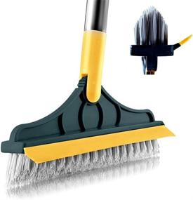 img 4 attached to 🧼 Efficient 2-in-1 Grout Brush & Scrubber with Long Handle - V-Shape Bristle Brush for Bathroom Cleaning, Glass Walls, and Floors