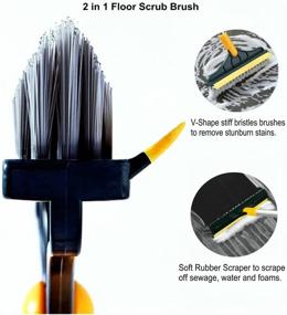 img 3 attached to 🧼 Efficient 2-in-1 Grout Brush & Scrubber with Long Handle - V-Shape Bristle Brush for Bathroom Cleaning, Glass Walls, and Floors