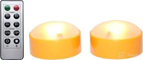 img 3 attached to 🎃 2 Pack Halloween LED Pumpkin Lights with Remote and Timers: Bright Flickering Flameless Electric Candles for Festive Halloween Decor - Orange Color