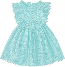 img 4 attached to Cute And Elegant Toddler Girls' Swing Party Dress With Pompoms, Lace And Floral Design By CSBKS