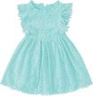 cute and elegant toddler girls' swing party dress with pompoms, lace and floral design by csbks logo