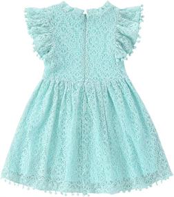 img 3 attached to Cute And Elegant Toddler Girls' Swing Party Dress With Pompoms, Lace And Floral Design By CSBKS