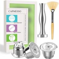 capmesso reusable coffee capsules: refillable originalline pod, compatible with nespresso originalline machines (upgraded creamy version - 3 pod set) logo