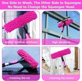 img 3 attached to 🧼 2 in 1 Window Squeegee Cleaner with Thicken Extension Pole - CALBEAU Window Cleaning Kit for Indoor/Outdoor, Car Glass Washer Equipment