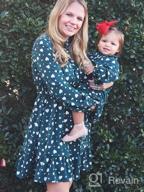 img 1 attached to Family Matching Clothes: Green Love Print Long Sleeve Short Dress Set by PopReal Mommy and Me Outfits review by Stephanie Bolotova