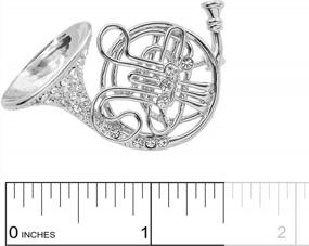 img 1 attached to Tiny Crystal French Horn Brooch Pin Jewelry By Spinningdaisy