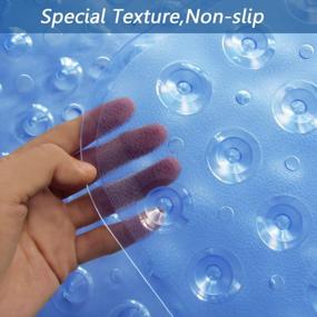 img 1 attached to Non-Slip Bath Mat For Bathroom, Machine Washable, Ideal For Kids, Toddler, Senior - Wimaha XL Bathtub Mat, 39 X 16 Inches, Clear Sky Blue