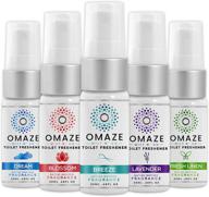 🚽 omaze mist n go refresh - bathroom spray odor eliminator for toilets - deodorizer spray to neutralize toilet smells - fragrance spray for women and men - fresheners for bathroom odor control - breeze + dream + lavender + fresh linen + blossom - 0.68oz x5 логотип