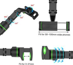 img 1 attached to Enhanced 360° Rearview Mirror Phone Holder: Versatile Car Mount for Cell Phone & GPS, Universal Rotation Car Phone Holder, Green