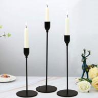 3-piece vincigant black metal candle holders set - perfect for weddings, dining & parties! logo