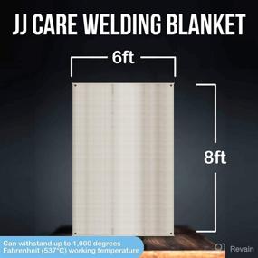 img 1 attached to 🔥 Pack of 2 JJ CARE Heavy Duty Welding Blankets - 6x8 ft Fiberglass Welding Curtains [850GSM Thick] - 48 Sq Ft Welding Shields and Curtains for Industrial and Home Use