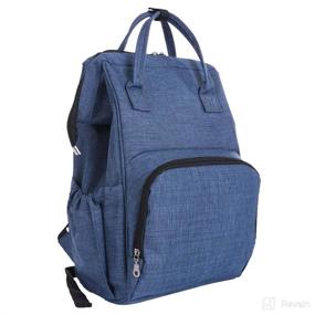 img 1 attached to 🎒 Versatile Waterproof Diaper Bag Backpack for Boys and Girls - Spacious, Durable Design with Multi-Functional Features and Stylish Blue Color