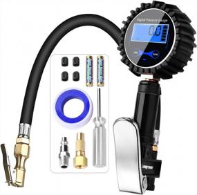 img 4 attached to Longruner LV12 Digital Tire Inflator: Effortlessly Inflate Any Vehicle Tire With 200 PSI Pressure Gauge And Quick Connect Coupler