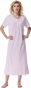 img 4 attached to Women'S 100% Cotton Lightweight Short Sleeve Nightgowns By Keyocean
