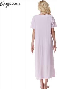 img 3 attached to Women'S 100% Cotton Lightweight Short Sleeve Nightgowns By Keyocean
