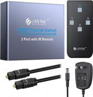 upgrade your sound system with esynic 3x1 toslink switch digital optical audio switcher logo