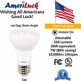 img 3 attached to 10-Pack Of AmeriLuck Dimmable BR20 LED Flood Light Bulbs, Soft White 2700K, Equivalent To 50W