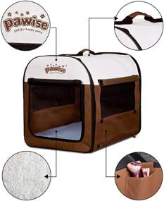 img 2 attached to 🐶 PAWISE Foldable Soft Dog Crate Pet Kennel Houses, Portable Crates for Medium and Large Dogs, Lightweight Travel Crate Kennel Indoor & Outdoor - 26"x18"x21" (Medium) and 31"x22"x24" (Large)