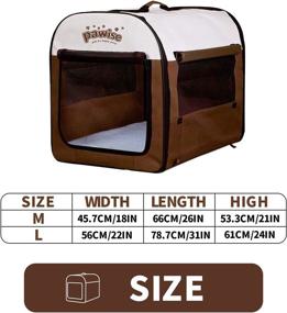 img 3 attached to 🐶 PAWISE Foldable Soft Dog Crate Pet Kennel Houses, Portable Crates for Medium and Large Dogs, Lightweight Travel Crate Kennel Indoor & Outdoor - 26"x18"x21" (Medium) and 31"x22"x24" (Large)