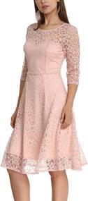 img 3 attached to Elegant Blossoms Bridesmaid Illusion Neckline Women's Clothing ~ Dresses