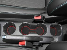 img 4 attached to Keep Your Chevy Trax Clean And Tidy With Auovo'S Anti-Dust Mats - 20Pcs Custom Interior Cup Holder Inserts And Door Pockets Liners In Red (2014-2022)