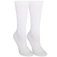 nuvein 15-20 mmhg medical compression socks, mid calf crew length, padded foot cushioning, white color x-large size logo