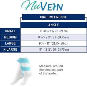 img 3 attached to NuVein 15-20 MmHg Medical Compression Socks, Mid Calf Crew Length, Padded Foot Cushioning, White Color X-Large Size