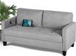 sthouyn comfy grey loveseat sofa for small spaces - mid century modern 2 seater tufted deep seat couch for living room, bedroom, dorm office - 57”w (light grey) logo