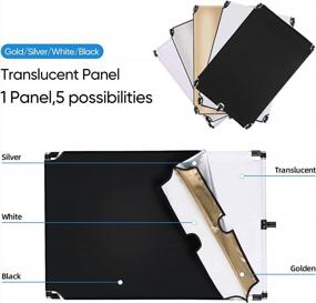 img 2 attached to Портативный отражатель/рассеиватель света 5-в-1 с сумкой для фото/видеостудии - полупрозрачный, серебристый, золотой, белый и черный (90 x 120 см) - Soonpho 35 x 47