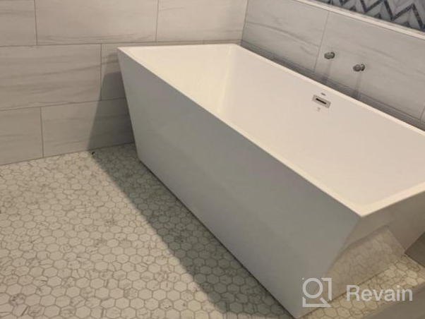 img 1 attached to Experience Pure Luxury With FerdY Koh Samui 65 Acrylic Freestanding Bathtub - Oval Contemporary Soaking Tub In Glossy White With CUPC Certification & Chrome Drain Assembly review by Jake Mccallum