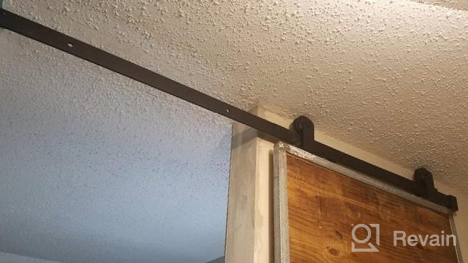 img 1 attached to 🚪 8ft Top Mount Sliding Barn Wood Door Track Kit for Low Ceiling - DIYHD Bypass Hardware review by Aaron Richardson