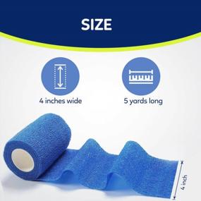img 1 attached to 4 Inch Self-Adhesive Non-Woven Pet Wrap Tape For Dog Legs, Paws, Wounds & First Aid Cohesive Gauze - 12 Rolls By WePet (For Horse, Cat, Bird & Animal)