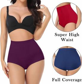 img 3 attached to Comfortable And Stylish Women'S Cotton Underwear - High Waist Full Coverage Briefs Perfect For Everyday Wear