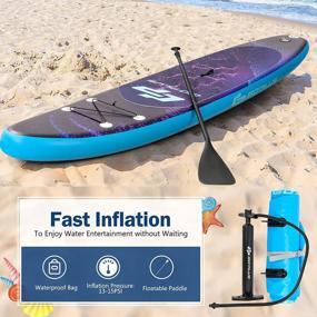 img 2 attached to Goplus Inflatable SUP Board With Premium Accessories For Adults - 10'/10.5'/11' Length And 6" Thickness, Lightweight And Durable With Adjustable Paddle And Carry Bag